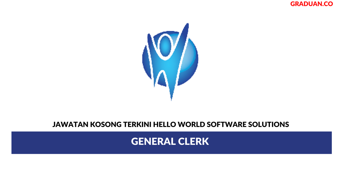 Permohonan Jawatan Kosong Terkini Hello World Software Solutions
