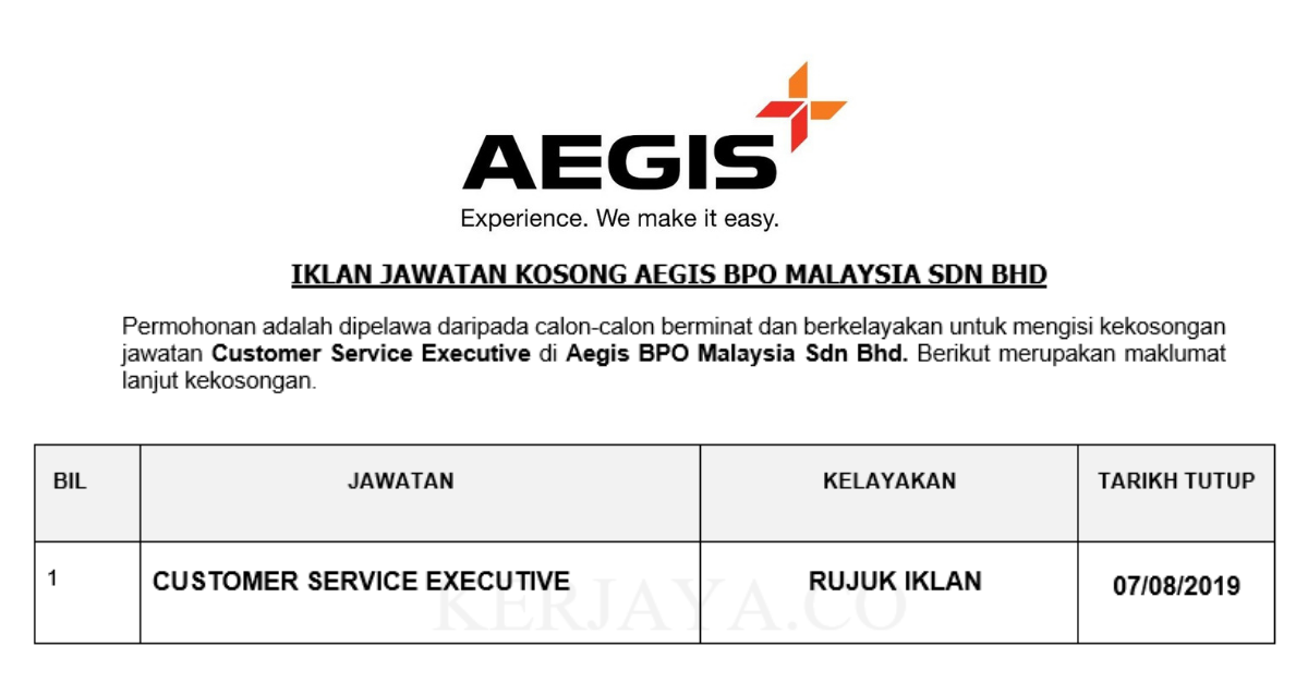 Aegis BPO Malaysia Sdn Bhd