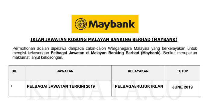 Jawatan Kosong Maybank Jawatan Kosong Maybank