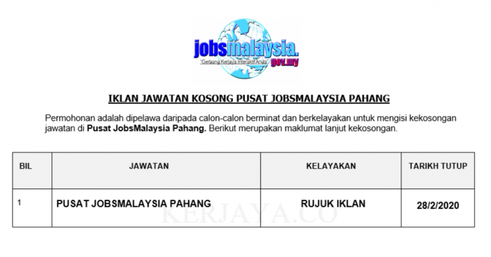 Pusat JobsMalaysia Pahang