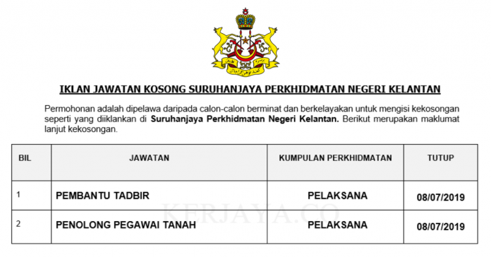 Suruhanjaya Perkhidmatan Negeri Kelantan Suruhanjaya Perkhidmatan Negeri Kelantan