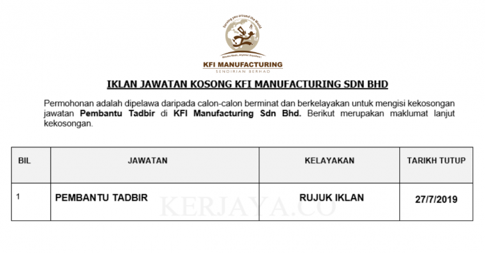 KFI Manufacturing Sdn Bhd KFI Manufacturing Sdn Bhd