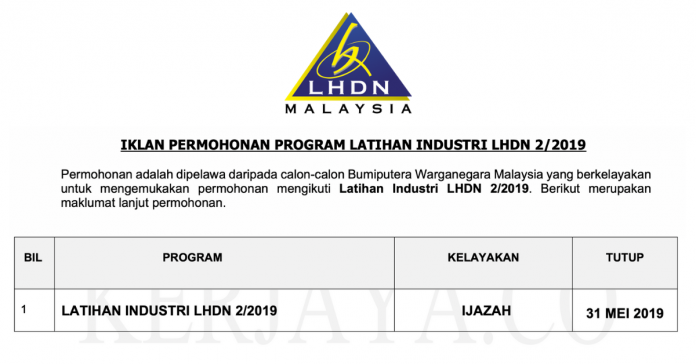 Permohonan Jawatan Kosong Terkini Lembaga Hasil Dalam Negeri (LHDN) Permohonan Jawatan Kosong Terkini Lembaga Hasil Dalam Negeri (LHDN)