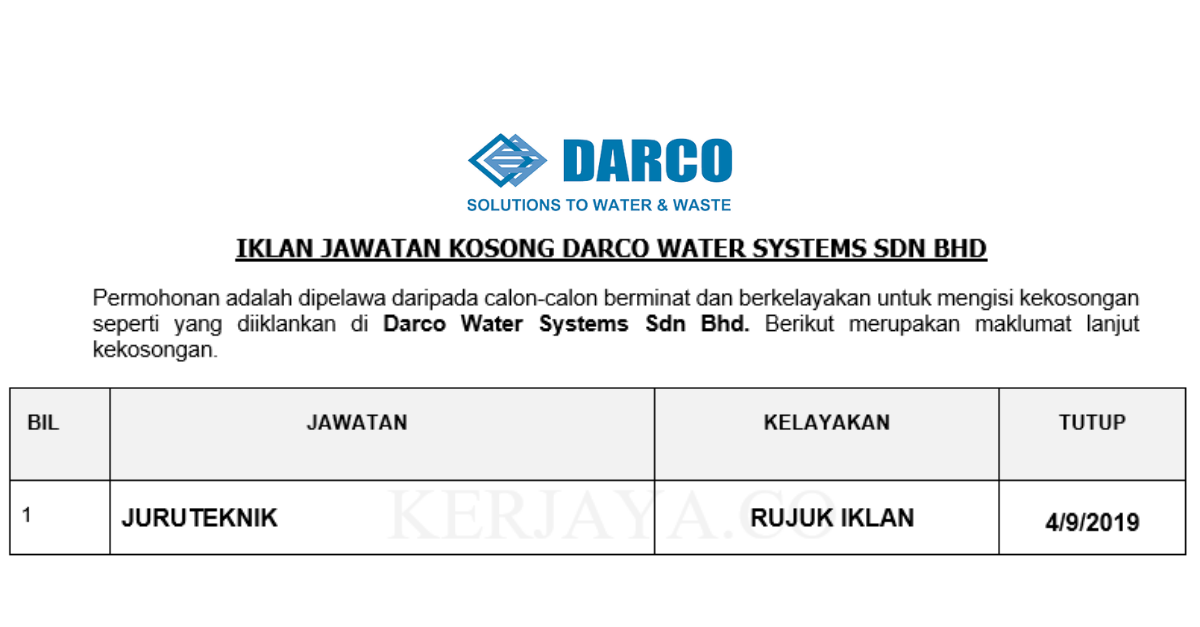 Darco Water Systems Sdn Bhd