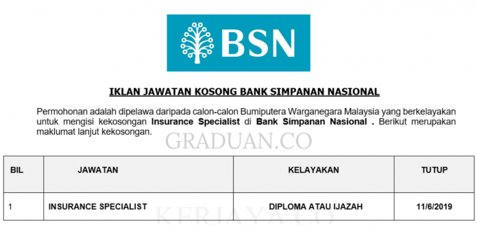 Permohonan Jawatan Kosong Bank Simpanan Nasional Permohonan Jawatan Kosong Bank Simpanan Nasional