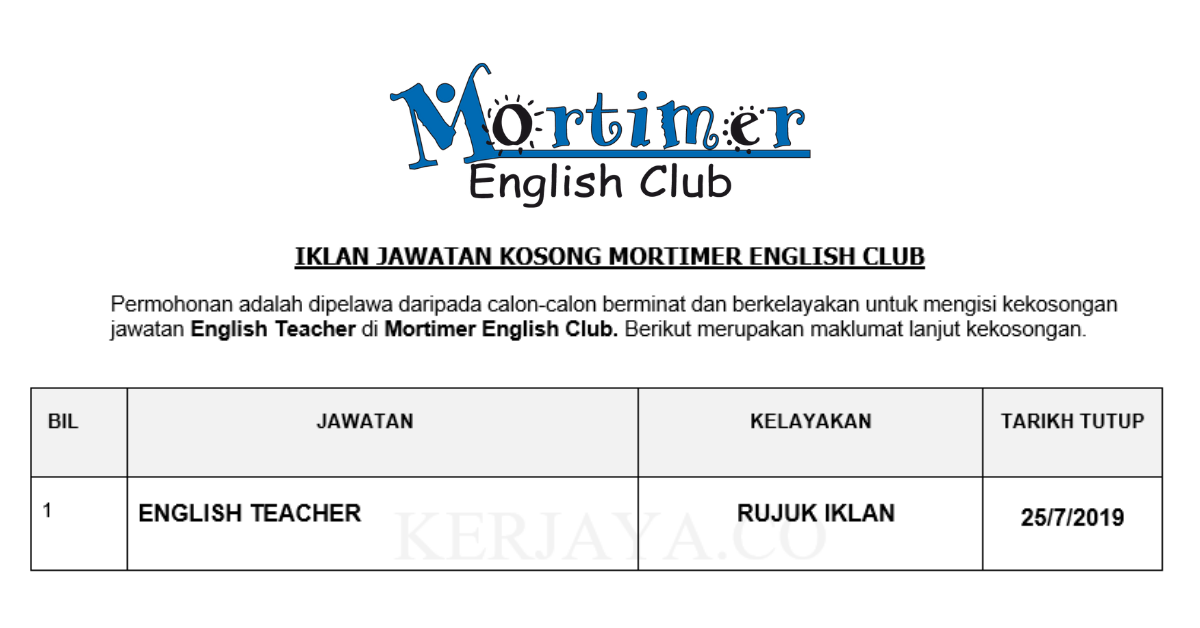 Mortimer English Club