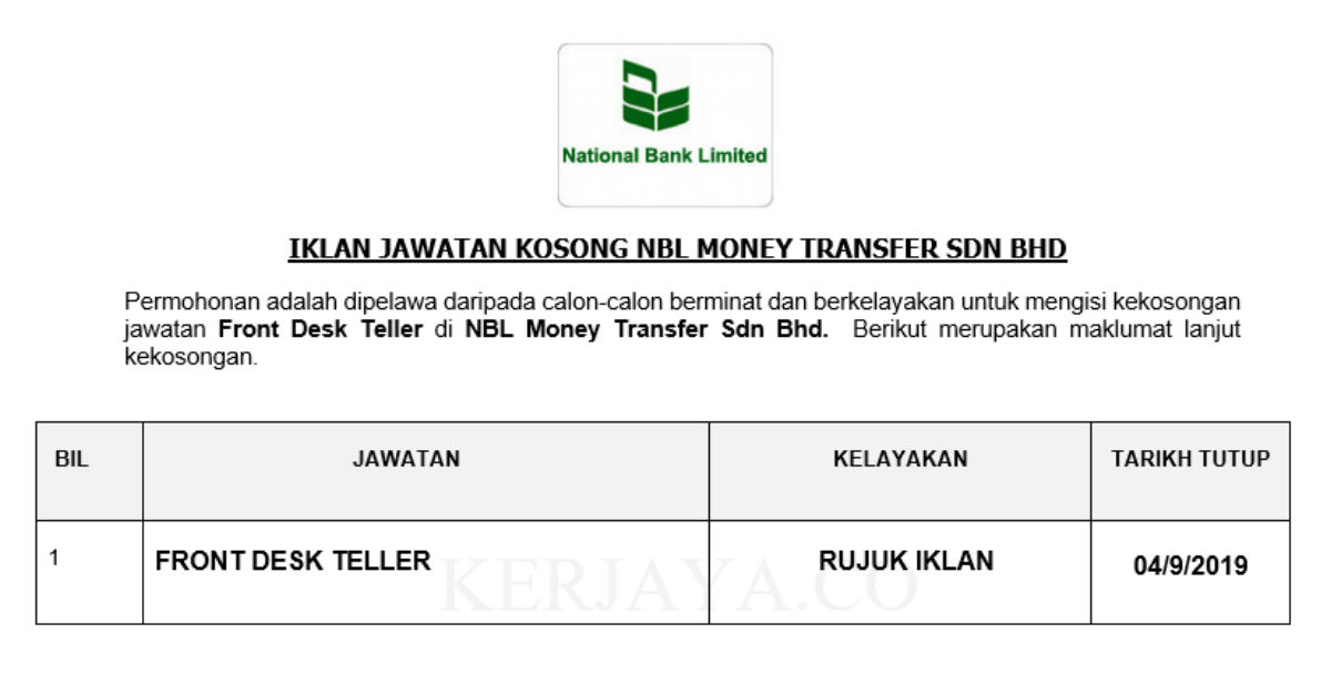NBL Money Transfer Sdn Bhd