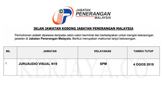 Permohonan Jawatan Kosong Terkini Jabatan Penerangan Malaysia Permohonan Jawatan Kosong Terkini Jabatan Penerangan Malaysia