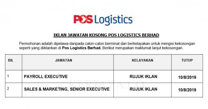 Pos Logistics Berhad Pos Logistics Berhad