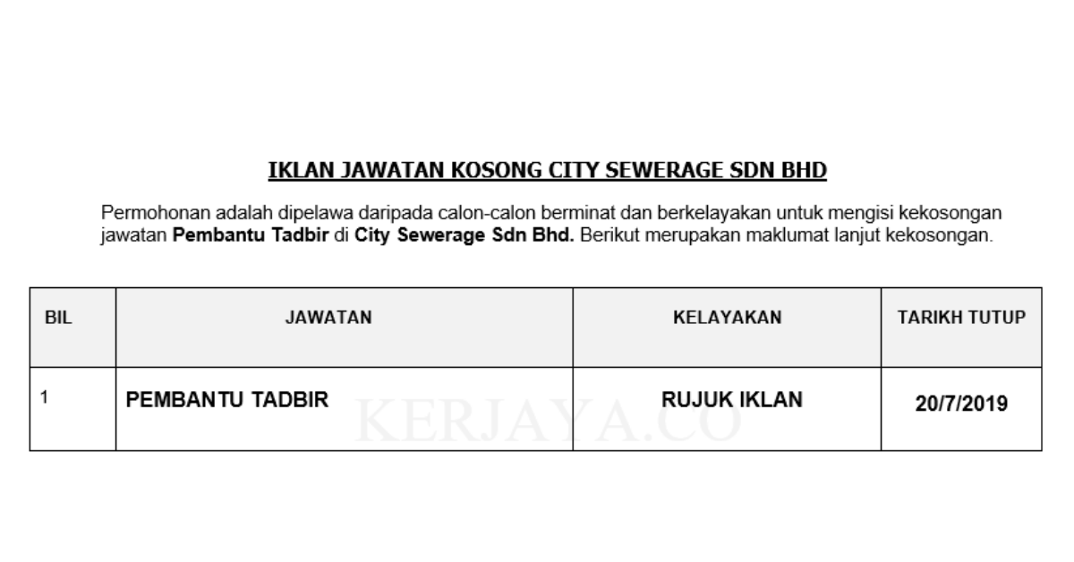 City Sewerage Sdn Bhd