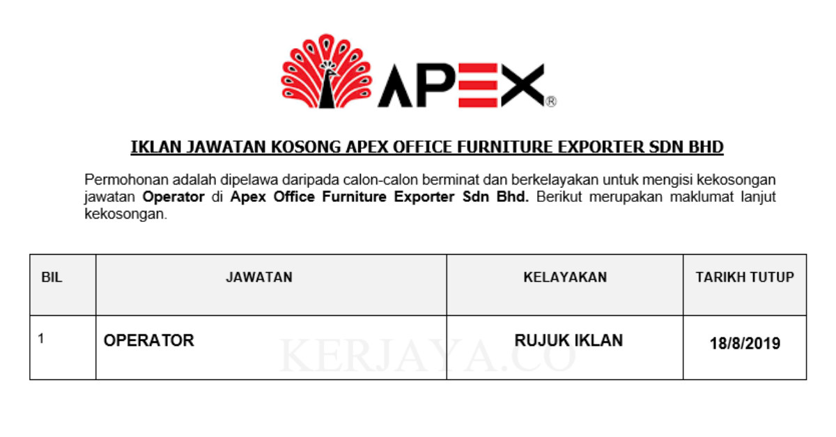 Apex Office Furniture Exporter Sdn Bhd