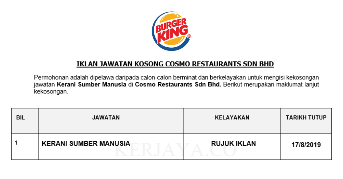 Cosmo Restaurants Sdn Bhd