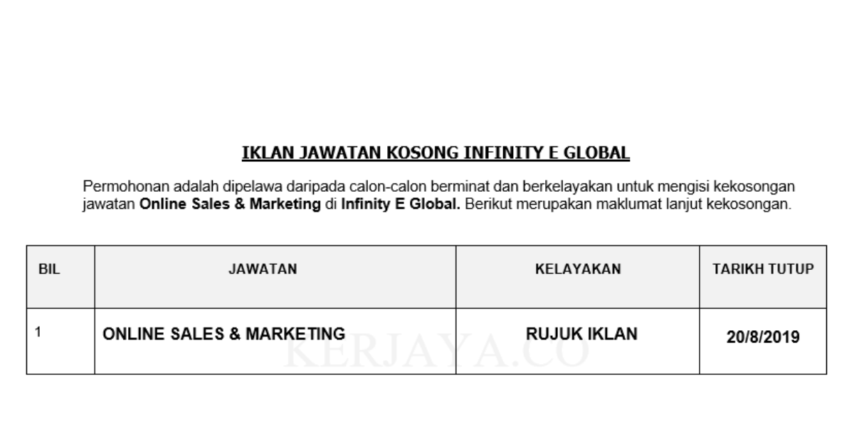 Infinity E Global