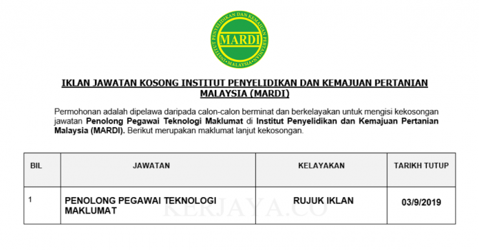 Institut Penyelidikan dan Kemajuan Pertanian Malaysia (MARDI) Institut Penyelidikan dan Kemajuan Pertanian Malaysia (MARDI)