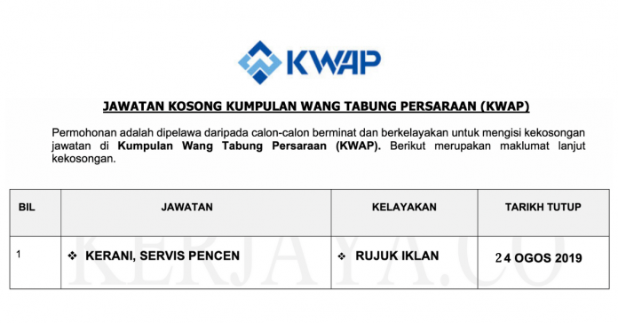 Kumpulan Wang Persaraan (KWAP) Kumpulan Wang Persaraan (KWAP)