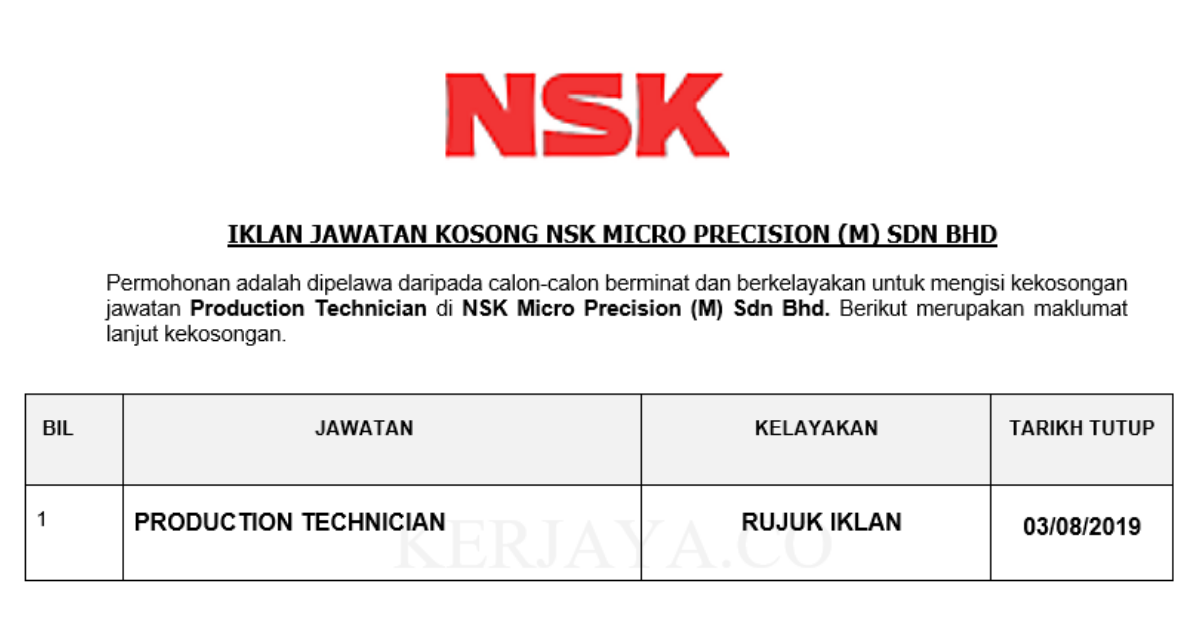 NSK Micro Precision (M) Sdn Bhd