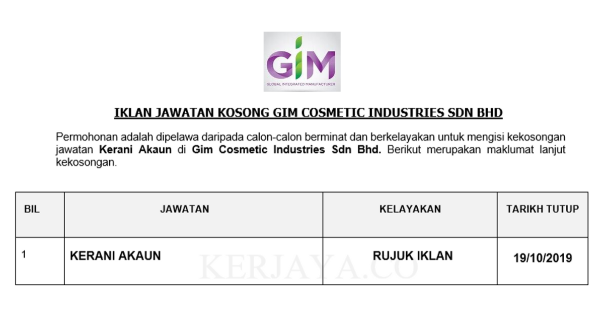 Gim Cosmetic Industries Sdn Bhd