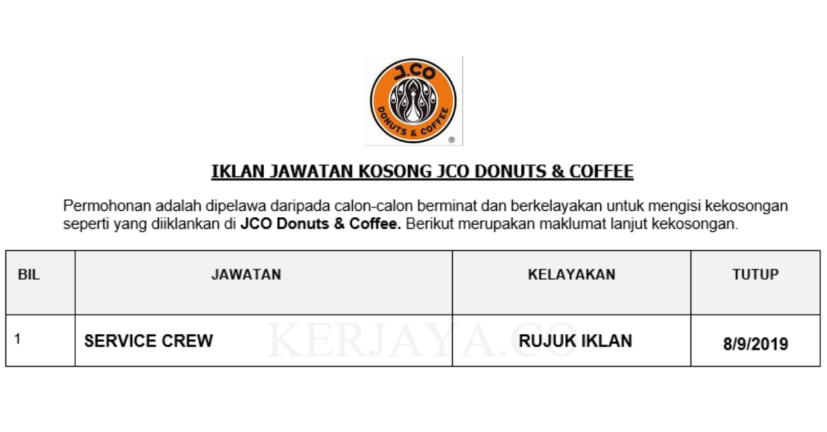 JCO Donuts & Coffee _ Service Crew