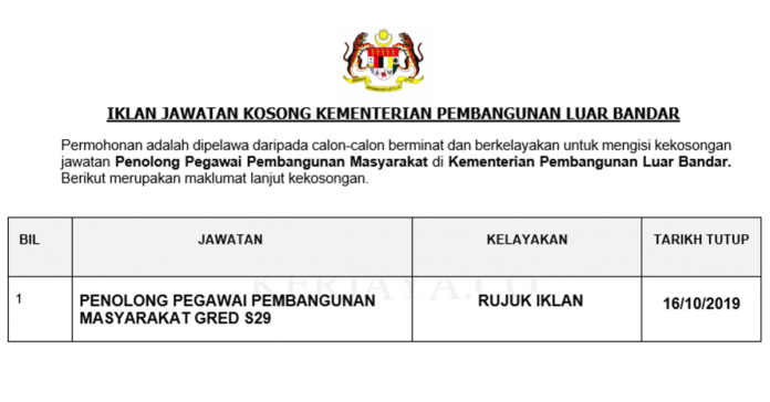 Kementerian Pembangunan Luar Bandar Kementerian Pembangunan Luar Bandar