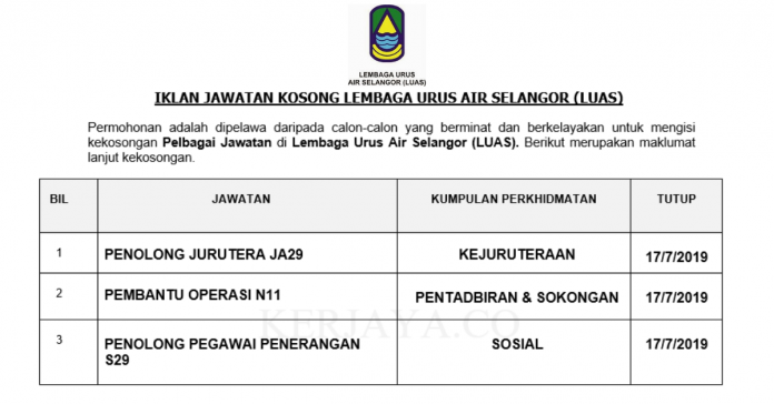 Lembaga Urus Air Selangor (LUAS) Lembaga Urus Air Selangor (LUAS)