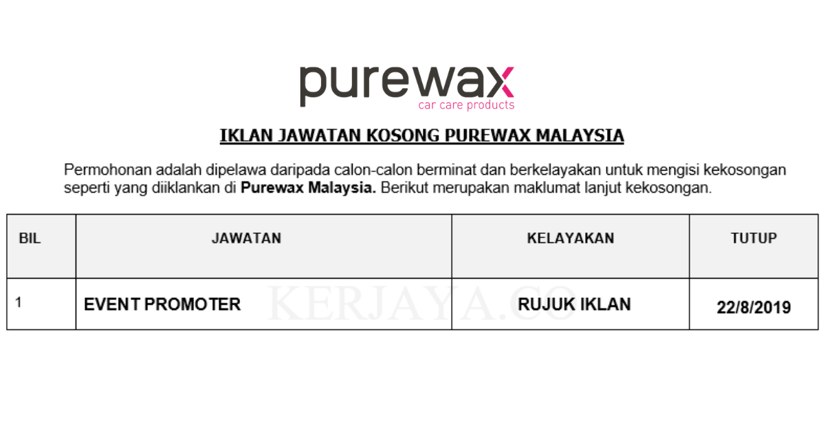 Purewax Malaysia _ Event Promoter