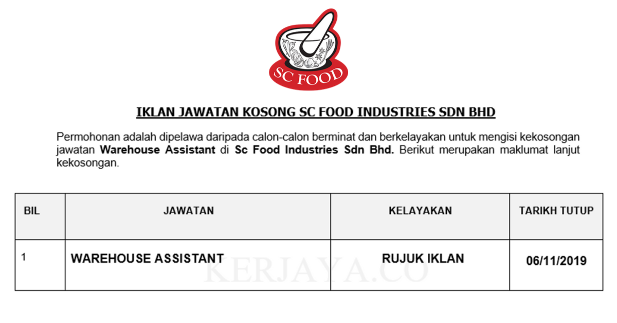 Sc Food Industries Sdn Bhd