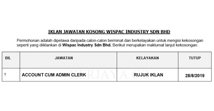 Wispac Industry Sdn Bhd _ Kerani Wispac Industry Sdn Bhd _ Kerani