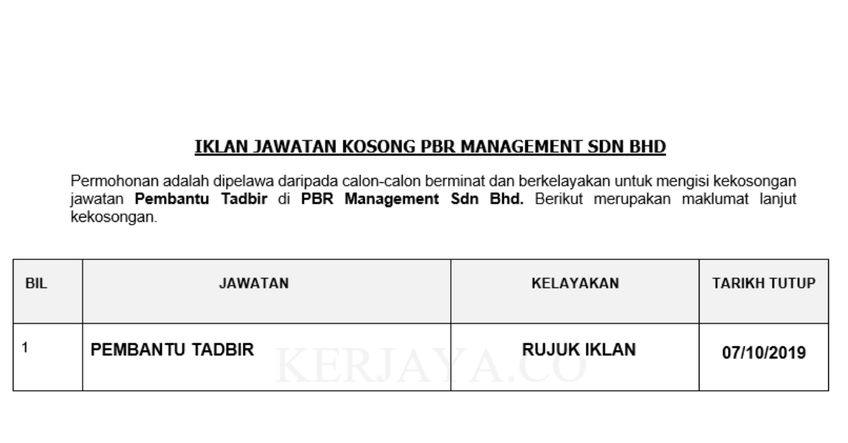 PBR Management Sdn Bhd