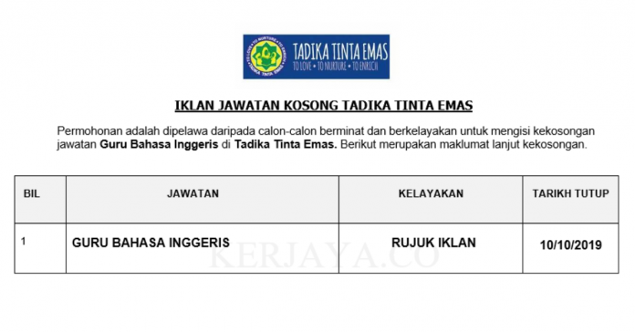 Tadika Tinta Emas Tadika Tinta Emas