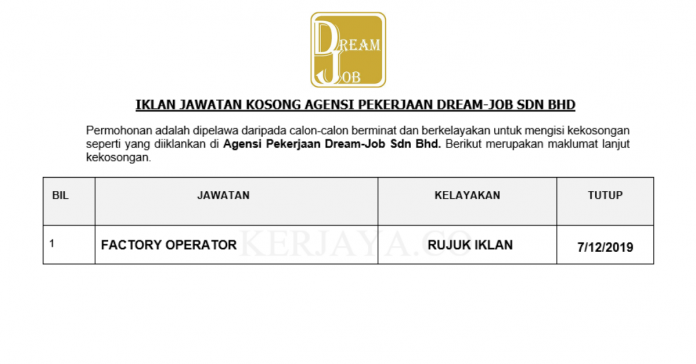 Agensi Pekerjaan Dream-Job Sdn Bhd