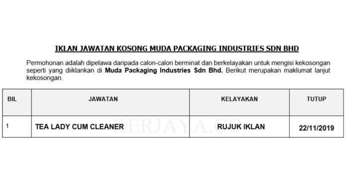 Muda Packaging Industries Sdn Bhd