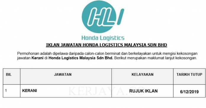Honda Logistics Malaysia Sdn Bhd