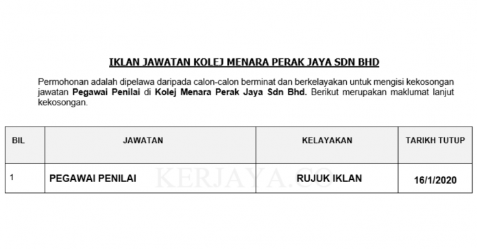 Kolej Menara Perak Jaya Sdn Bhd