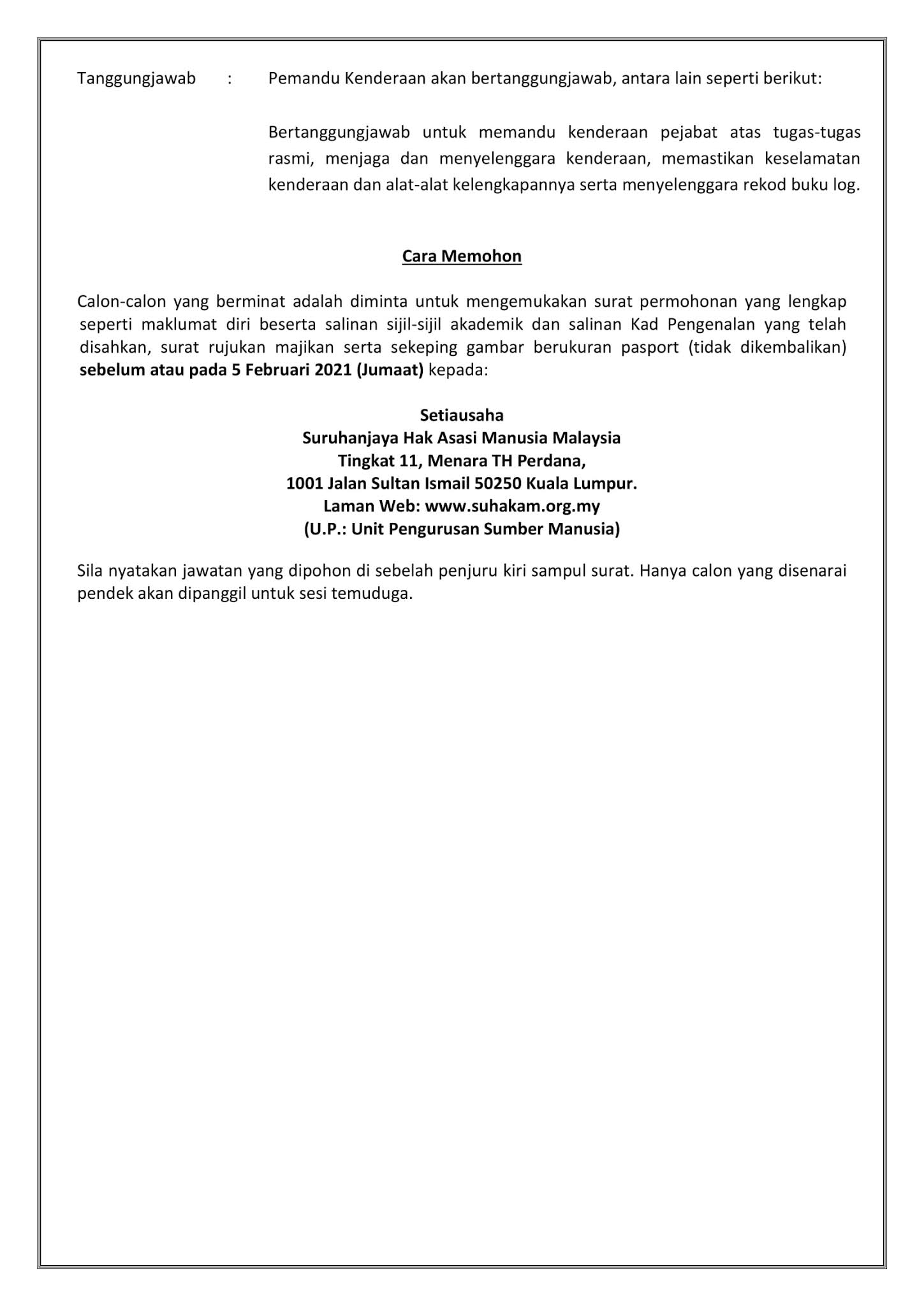 Iklan Pemandu Kenderaan BM MAA 2