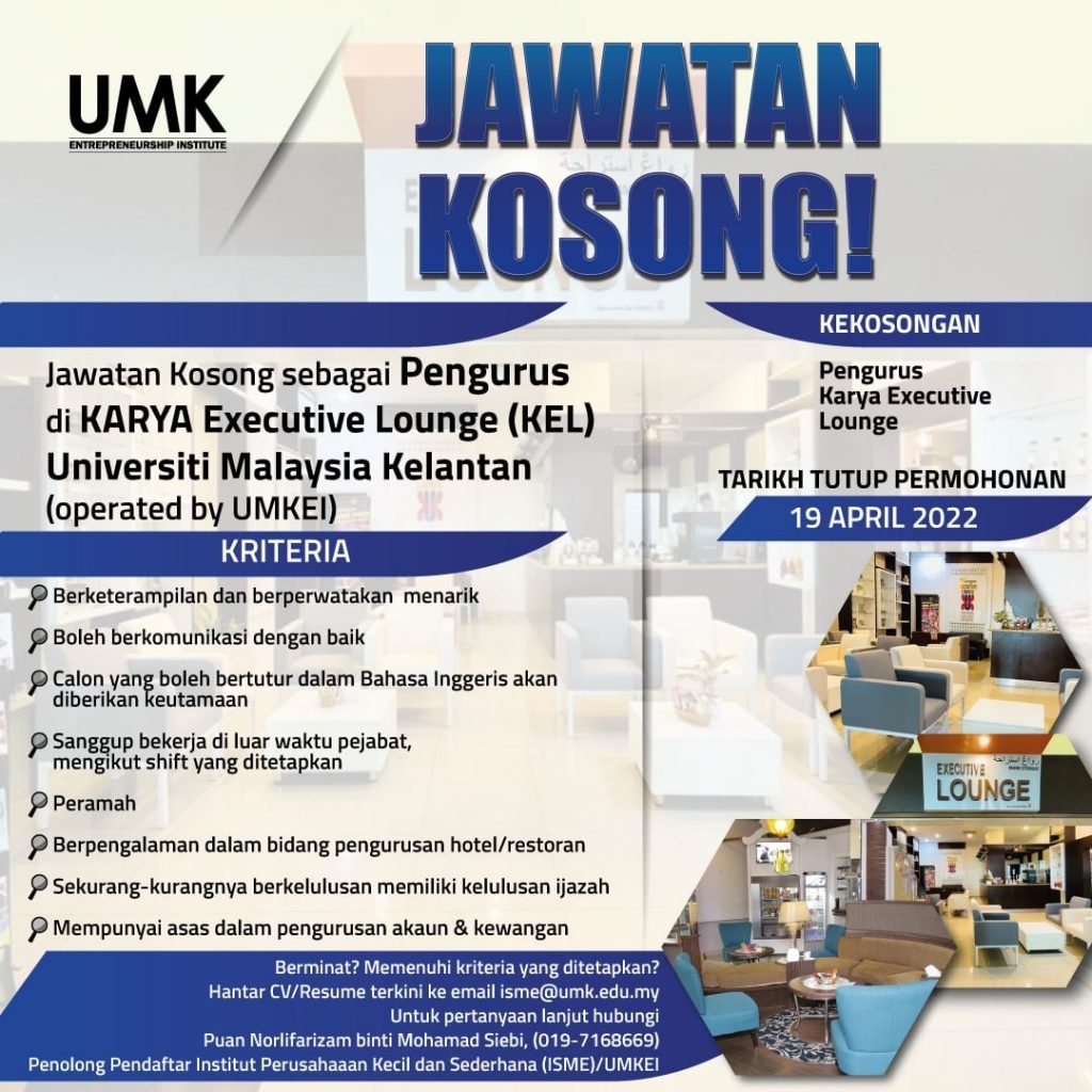 Iklan Jawatan Universiti Malaysia Kelantan (UMK) • Portal Kerja Kosong ...