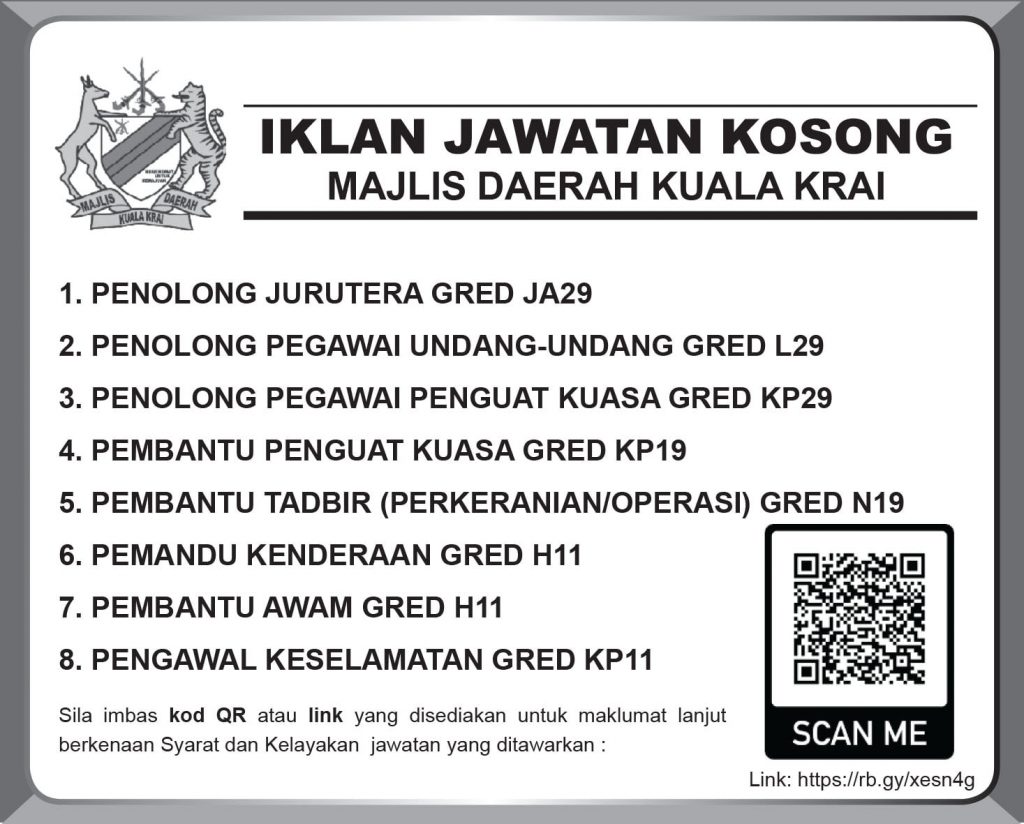 Iklan Jawatan Majlis Daerah Kuala Krai • Portal Kerja Kosong Graduan