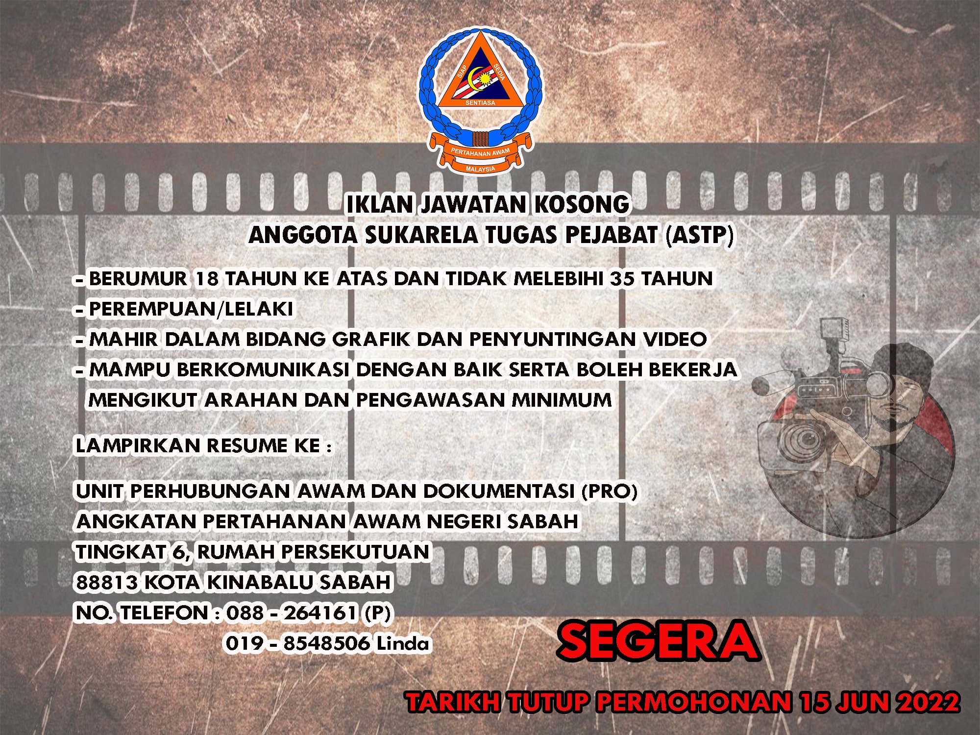 Iklan Jawatan ASTP Angkatan Pertahanan Awam APM Portal Kerja