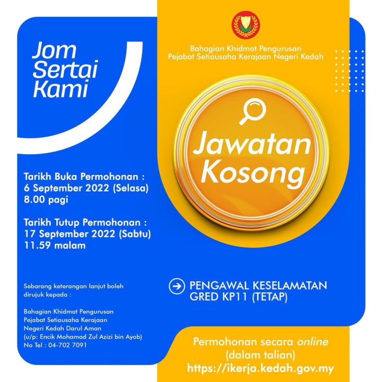 Iklan Jawatan Kerajaan Negeri Kedah • Portal Kerja Kosong Graduan