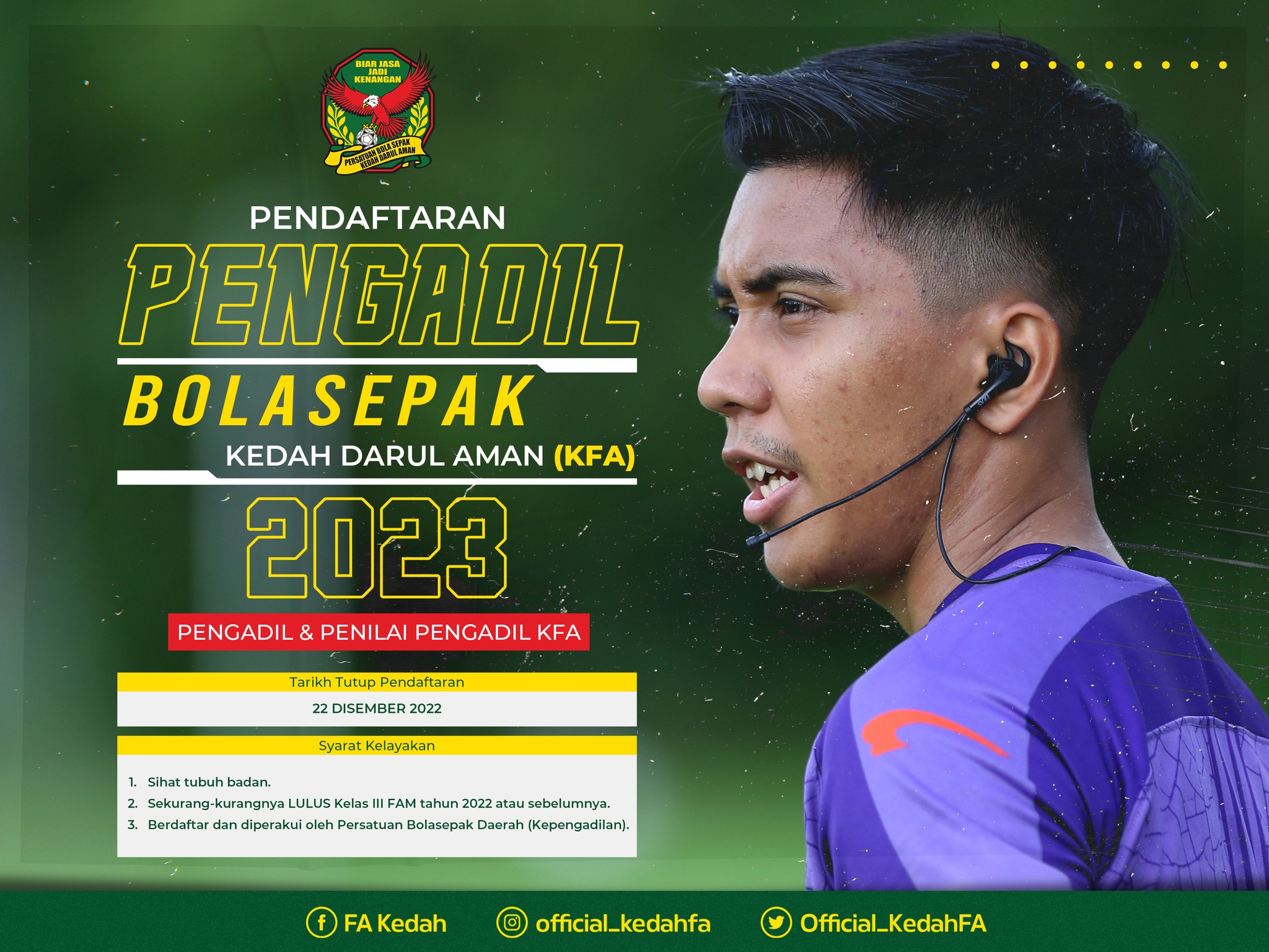 Iklan Pendaftaran Pengadil Bolasepak Portal Kerja Kosong Graduan