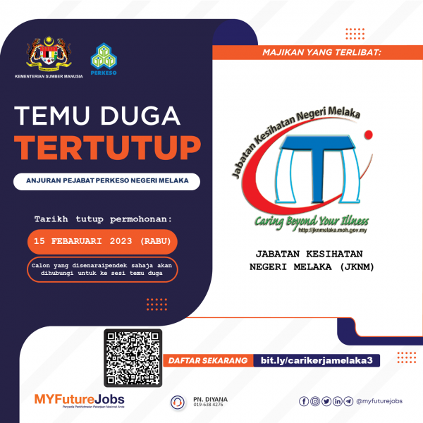 Iklan Jawatan Jabatan Kesihatan Negeri Melaka • Portal Kerja Kosong Graduan