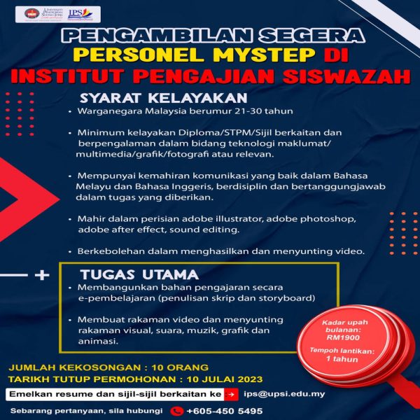 Iklan Jawatan Kosong Universiti Pendidikan Sultan Idris Upsi Portal