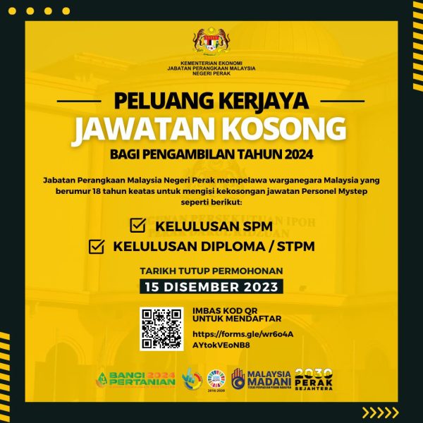 Iklan Jawatan Kosong Jabatan Perangkaan Malaysia Negeri Perak Portal