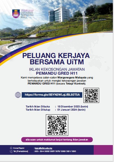 Iklan Jawatan Kosong Universiti Teknologi Mara (UiTM) Shah Alam ...