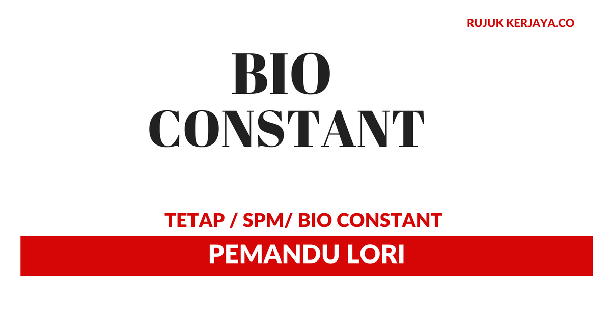 Bio Constant Sdn Bhd • Graduan