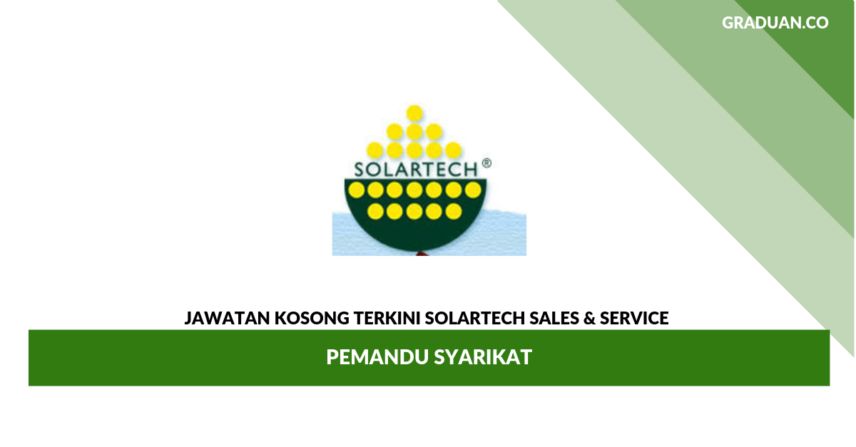 Permohonan Jawatan Kosong Solartech Sales & Service _ Pemandu Syarikat