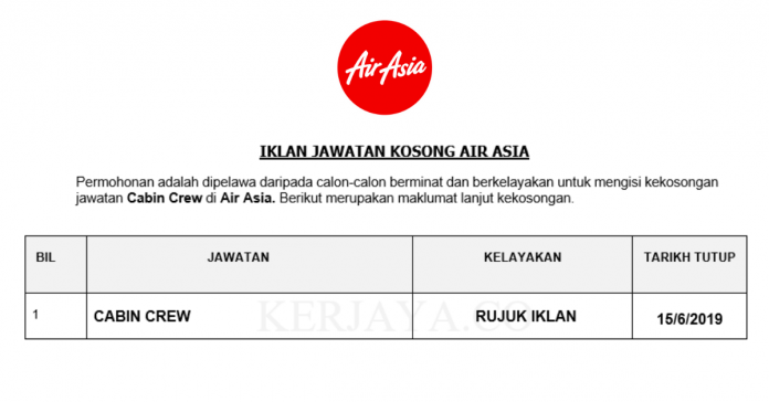 Permohonan Jawatan Kosong Terkini AirAsia Berhad Permohonan Jawatan Kosong Terkini AirAsia Berhad
