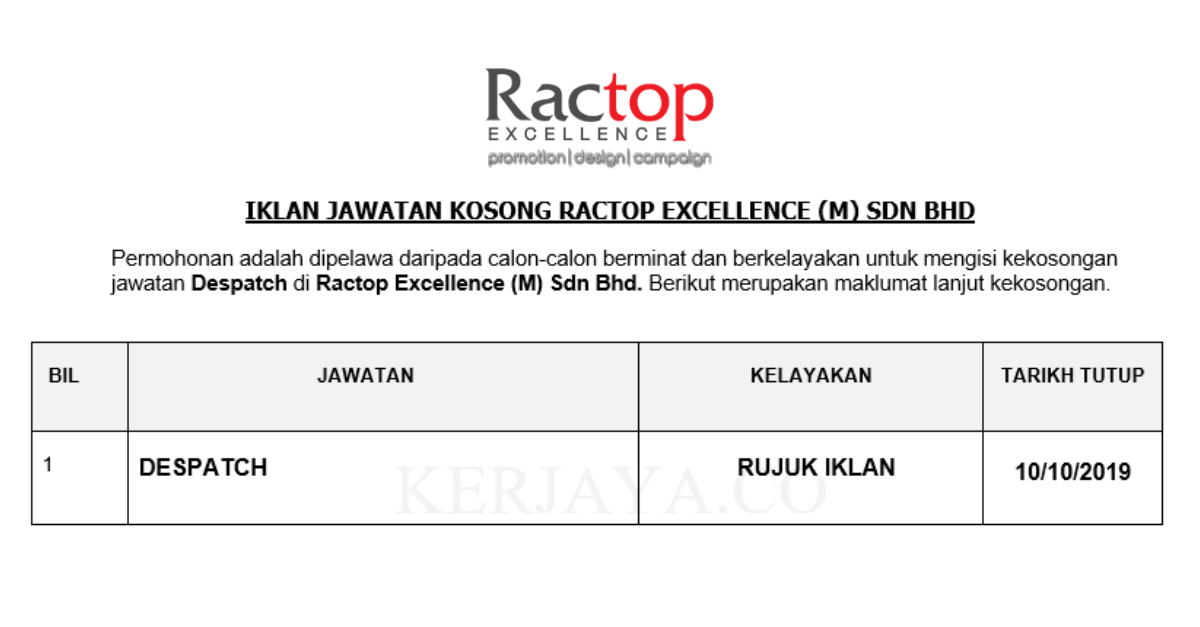 Ractop Excellence (M) Sdn Bhd