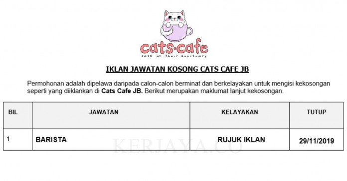 Cats Cafe JB _ Barista