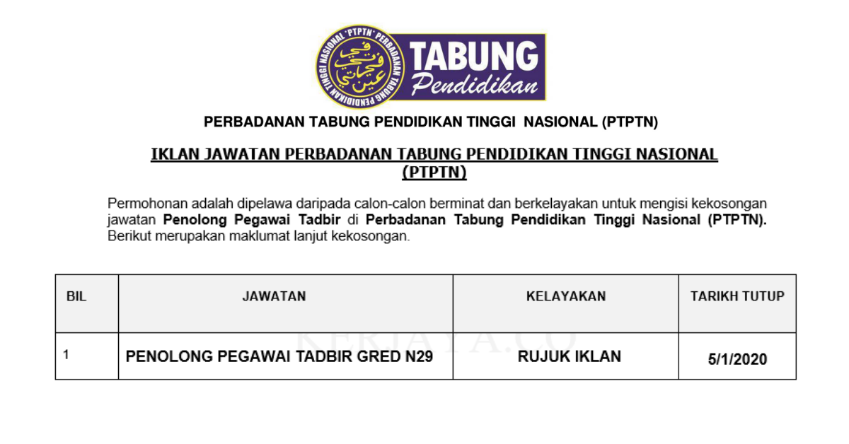 Permohonan Jawatan Kosong Jawatan Kosong Penolong Pegawai ...