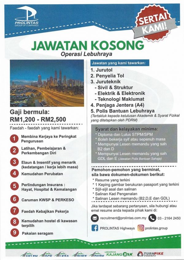 Jawatan Kosong Projek Lintasan Kota Holdings Sdn Bhd ...